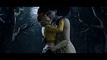 Lady Dimitrescu and Cindy Aurum Lesbian Kissing